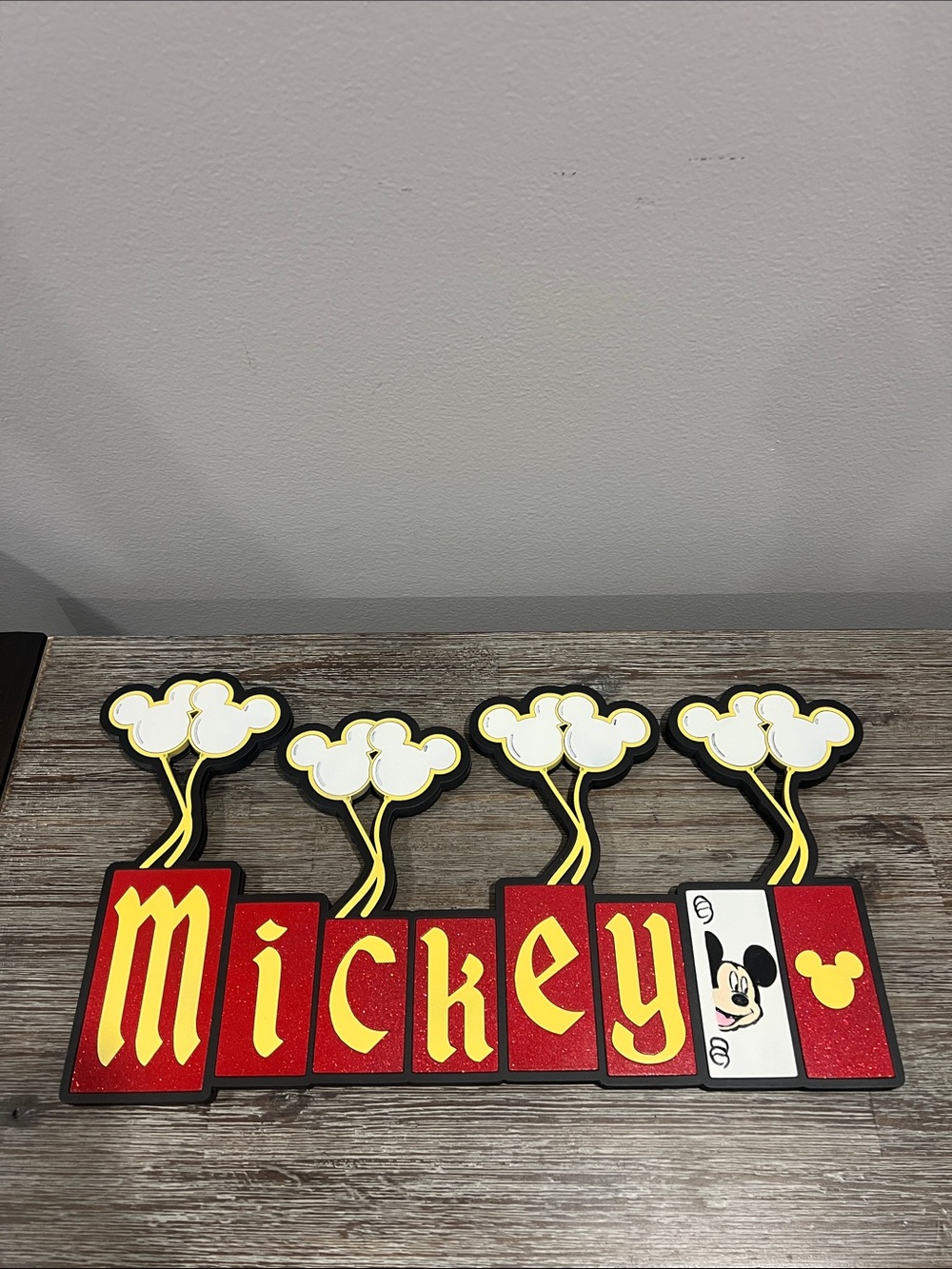 Disney Mickey Balloon Letter Plaque in Red, Yellow, White